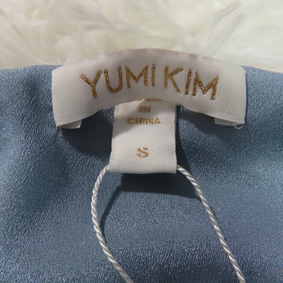 YUMI KIM Floral Oahu Chambray Bond Street V-neck Asymmetrical Hem Dress Small - Picture 10 of 10